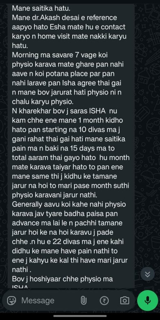 Dr. Isha Singh one of the best physiotherapists in Navsari today