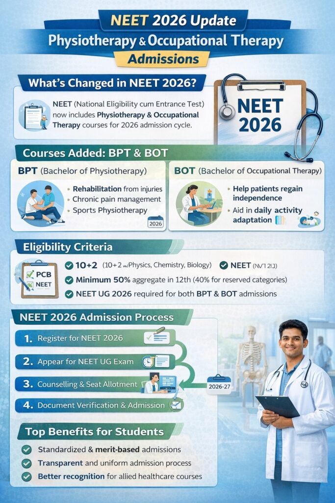Physiotherapy and Occupational Therapy  Admission